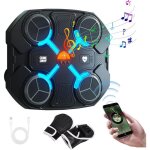 Machine de boxe musicale enfant bluetooth noire avec lumires led punching ball lectronique jouet d?entranem ...