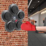 Machine de boxe musicale (forme ptale) - disque de boxe mural noir - cible de boxe mural avec gants ...
