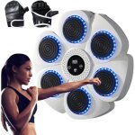 Machine de boxe musicale intelligente bluetooth blanche avec led rgb 9 modes de rythme compteur automatique ...
