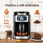 Machine  caf automatique - 315t - noir - grande capacit de 12 litre - 2h de chauffe automatique - ...