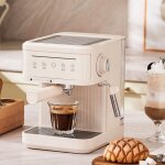 Machine À café expresso 20 bar avec mousseur À lait réservoir transparent 1. 8l cafetière italienne multifonct ... Machine À café expresso 20 bar avec mousseur À lait réservoir transparent 1. 8l cafetière italienne multifonct ...