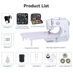 Machine  coudre 12 points pour dbutants mini machine  coudre lectrique + 1 plaque dextension + 11 ...
