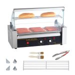 Appareil � hot dog - duoku - sc - 5xd - 12 rouleaux - 1000 w - acier inoxydable et verre tremp�