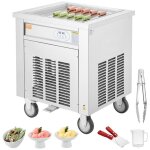 Machine  glace roule 50x50x35 cm - vevor - plancha  glace roule commerciale en inox alimentaire - ...