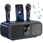 Machine karaok portable pour adultes & enfants - enceinte bluetooth avec 2 micros sans fil uhf & cran ...