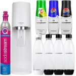 Machine  soda - sodastream - terra blanc - 4 bouteilles 1l - 3 sirops pepsi 7up - capsule quickconnect ...