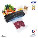 Machine sous vide alimentaire - bcsk - format cuisine - scelleuse & pompe 2?en?1 - modes auto & manuel ...