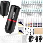 Machine � tatouer avec piles 20 aiguilles � tatouer avec kit de tatouage manuel et machine � tatouer ...