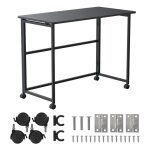 Maclean table pliante noire mobile plateau 100x50cm max. 50kg mc - 1250 b
