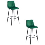 Madame meuble lot de 2 tabourets de bar pozza design ergonomique velours vert foncé Madame meuble lot de 2 tabourets de bar pozza design ergonomique velours vert foncé