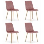 Madame meuble lot de 4 chaises de salle � manger avec assise et dossier tapiss� en velours pieds m�tal ...