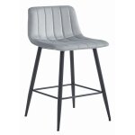 Madame meuble tabouret de bar pozza design ergonomique velours gris argent�