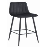 Madame meuble tabouret de bar pozza design ergonomique velours noir