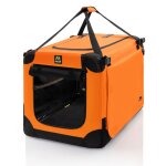 Maelson soft kennel orange fluo 62 cm - cage de transport pliable pour chien