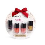 Magic studio beauty colors set de 4 vernis � ongles 3. 2ml - couleurs violet rouge or rose - parfait ...