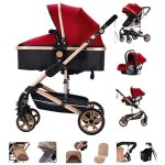 Poussette 3 en 1 magic zc poussette bb avec grande nacelle poussette trio pliable un clic cadre en ...