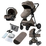 Magic zc poussette 3 en 1 combines poussette de luxe cosy voyage poussette pliage automatique sac  ...