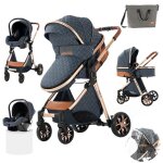 Magic zc poussette 3 en 1 poussette trio poussette bb poussette canne haute qualit avec 2mode rversible ...