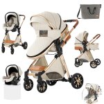 Magic zc poussette bb poussette 3 en 1 poussette trio poussette canne haute qualit avec 2mode rversible ...