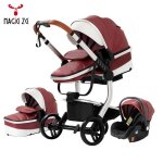 Magic zc poussettes pu leather poussette de luxe poussette bebe 3 en 1 - poussette cosy voyage 0 a 3 ...