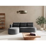Mahina - canap� dangle gauche 4 places convertible avec coffre en tissu textur� - gris anthracite
