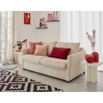 Maho - canapé 2 places convertible - couchage quotidien - matelas 11 cm - en velours côtelé - beige Maho - canapé 2 places convertible - couchage quotidien - matelas 11 cm - en velours côtelé - beige