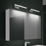 Mai & mai armoire miroir suspendue de salle de bain 120x15x70cm blanc mat avec 2 lampe led 180�rotative ...