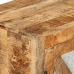 Promotion mai * buffet bahut - armoire de rangement - 80x30x71 cm bois de manguier brut massif et mtal ...