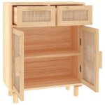 Promotion mai * buffet bahut - armoire de rangement - marron 60x30x75 cm bois de pin massif et rotin ...