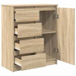 Promotion mai * buffet bahut - armoire de rangement - avec tiroirs ch�ne sonoma 71x35x84 cm eu4193861582 ...