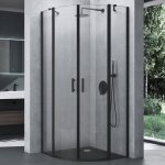 Mai & mai cabine de douche 80x80 ronde avec deux portes paroi de douche en quart de cercle verre esg ...