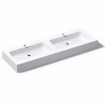 Mai & mai double lavabo suspendu blanc mat 140cm vasque  poser pour 2 vier lave mains salle de bain ...