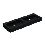 Mai & mai double lavabo suspendu gris noir mat 140cm vasque � poser pour 2 �vier lave mains salle de ...