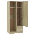Promotion mai * garde - robe - armoire de chambre - porte - vetement - ch�ne sonoma 80x52x180 cm agglom�r� ...