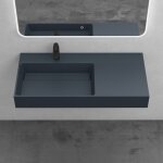 Mai & mai lavabo suspendu vasque � poser gris - noir mat 90x48x13cm lave mains salle de bain sans trop ...
