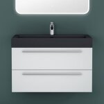 Mai & mai meuble de salle de bain blanc mat 90cm meuble sous vasque quadratto meuble suspendu avec vasque ...