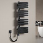 Mai & mai radiateur central s�che - serviette 104x40 gris noir en acier inoxydable fn avec r�sistance ...
