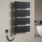 Mai & mai radiateur central s�che - serviette 104x60 gris noir en acier inoxydable fn avec r�sistance ...