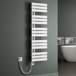 Mai & mai radiateur central s�che - serviette 131x50 blanc en acier inoxydable fn avec r�sistance chauffante ...