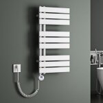 Mai & mai radiateur central s�che - serviette 76x40 blanc en acier inoxydable fn avec r�sistance chauffante ...