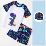 Maillot de bain enfant 3 pices imprime ensemble de natation avec bonnet de bain pour garon et fille ...