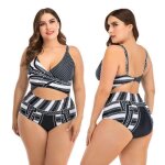 Maillot de bain de natation femmes grande taille bandage impression soutien - gorge rembourr� bikini ...