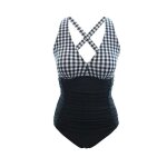 Maillot de bain taille haute - gotimal - taille xl - tissu l�ger - design � carreaux - bretelles r�glables ...