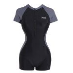 Maillot de bain zippé pour femme vitata - maillots de bain de sport dentraînement - noir et gris Maillot de bain zippé pour femme vitata - maillots de bain de sport dentraînement - noir et gris