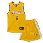 Maillot de basketball et short enfant - inspiré de los angeles - jaune Maillot de basketball et short enfant - inspiré de los angeles - jaune