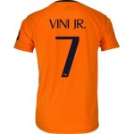 Maillot de football - real madrid - vinicius junior - orange - manches courtes - enfant