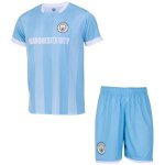 Ensemble maillot short enfant - manchester city - bleu - manches courtes - 100% officiel - football