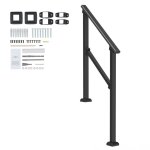 Mains courantes - duoku - 2 - 3 marches - tube carr� noir - acier au carbone - ext�rieur