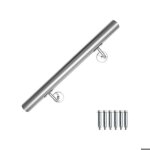 Main courante inox rampe descalier rond int�rieur ext�rieur � 42 mm support mural argent� 50cm