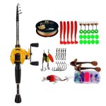 Main droite jaune - 2. 1m - ensemble de canne à pêche casting et moulinet avec ligne de pêche leurres ... Main droite jaune - 2. 1m - ensemble de canne à pêche casting et moulinet avec ligne de pêche leurres ...